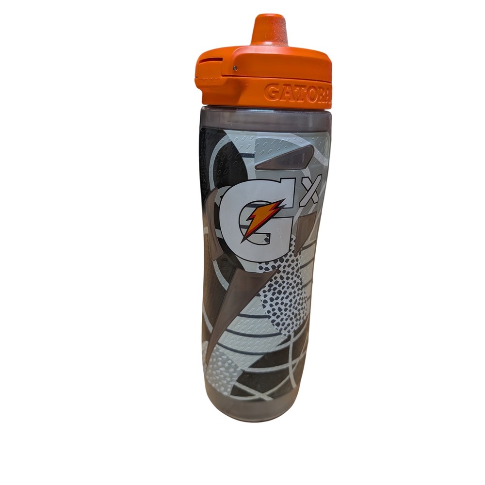 Gatorade GX Water Bottle Unisex 30oz Black Orange Excellent Pod Piercing Lid